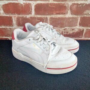 Puma Boys Sneakers Size 5 Shoes Red White Lace Up Low Top